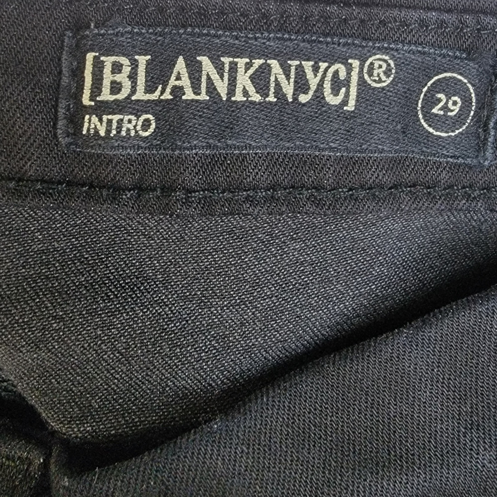 BLANK NYC Women's Faux Ankle Lace Up Skinny Jeans Mid Rise Black Intro Size 29 - Picture 6 of 7